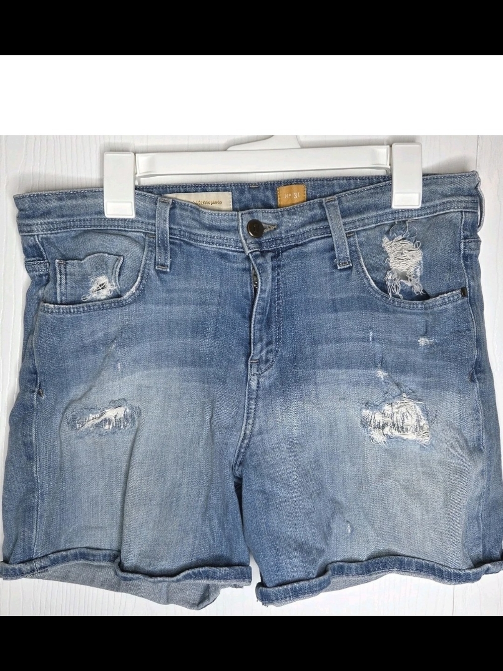 Anthropologie Pilcro Distressed Cutoff Denim Shorts Blue Y2K Jean Size 31
